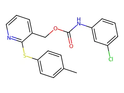 [2-(4-methylphenyl)sulfanylpyridin-3-yl]methyl N-(3-chlorophenyl)carbamate structure