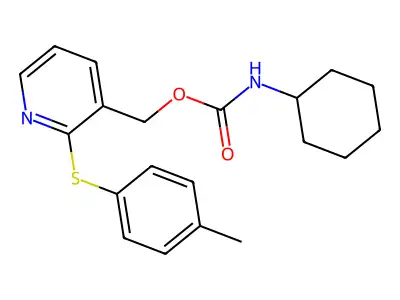 [2-(4-methylphenyl)sulfanylpyridin-3-yl]methyl N-cyclohexylcarbamate structure