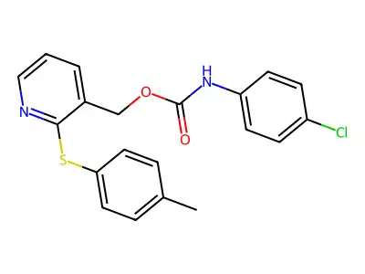 [2-(4-methylphenyl)sulfanylpyridin-3-yl]methyl N-(4-chlorophenyl)carbamate structure