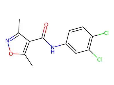 N-(3,4-dichlorophenyl)-3,5-dimethyl-1,2-oxazole-4-carboxamide structure
