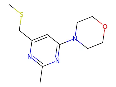 4-(2-Methyl-6-((methylsulfanyl)methyl)-4-pyrimidinyl)morpholine structure