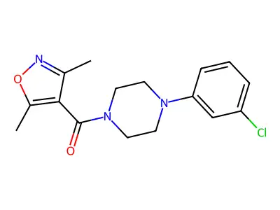 (4-(3-Chlorophenyl)piperazino)(3,5-dimethyl-4-isoxazolyl)methanone structure