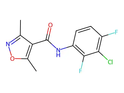 N-(3-chloro-2,4-difluorophenyl)-3,5-dimethyl-4-isoxazolecarboxamide structure
