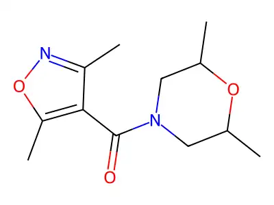 (3,5-Dimethyl-4-isoxazolyl)(2,6-dimethylmorpholino)methanone structure