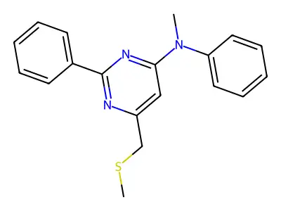 N-Methyl-6-((methylsulfanyl)methyl)-N,2-diphenyl-4-pyrimidinamine structure