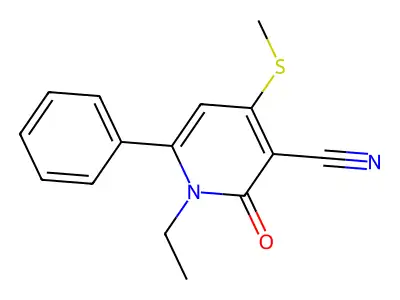 1-Ethyl-4-(methylsulfanyl)-2-oxo-6-phenyl-1,2-dihydro-3-pyridinecarbonitrile structure