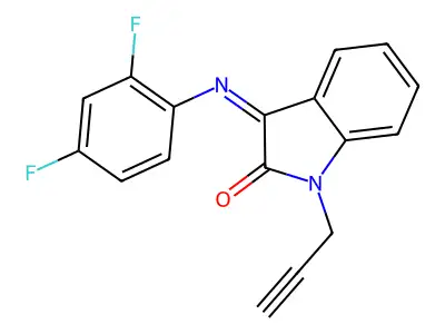 3-[(2,4-difluorophenyl)imino]-1-(2-propynyl)-1,3-dihydro-2H-indol-2-one structure