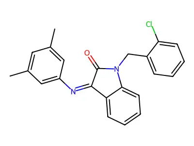 1-(2-chlorobenzyl)-3-[(3,5-dimethylphenyl)imino]-1,3-dihydro-2H-indol-2-one structure