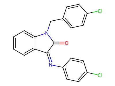 1-(4-chlorobenzyl)-3-[(4-chlorophenyl)imino]-1,3-dihydro-2H-indol-2-one structure