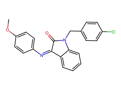 1-(4-chlorobenzyl)-3-[(4-methoxyphenyl)imino]-1,3-dihydro-2H-indol-2-one structure