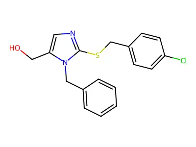 {1-benzyl-2-[(4-chlorobenzyl)sulfanyl]-1H-imidazol-5-yl}methanol structure