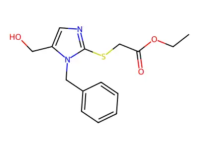 ethyl 2-{[1-benzyl-5-(hydroxymethyl)-1H-imidazol-2-yl]sulfanyl}acetate structure