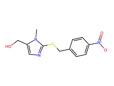 {1-methyl-2-[(4-nitrobenzyl)sulfanyl]-1H-imidazol-5-yl}methanol structure