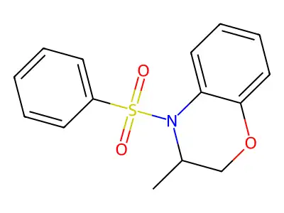3-methyl-4-(phenylsulfonyl)-3,4-dihydro-2H-1,4-benzoxazine structure