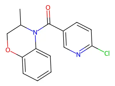 (6-chloro-3-pyridinyl)(3-methyl-2,3-dihydro-4H-1,4-benzoxazin-4-yl)methanone structure