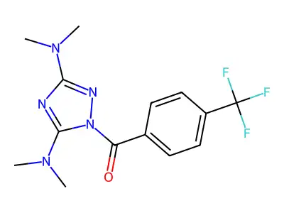 [3,5-Bis(dimethylamino)-1,2,4-triazol-1-yl]-[4-(trifluoromethyl)phenyl]methanone structure