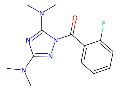 (3,5-Bis(dimethylamino)-1H-1,2,4-triazol-1-yl)(2-fluorophenyl)methanone structure