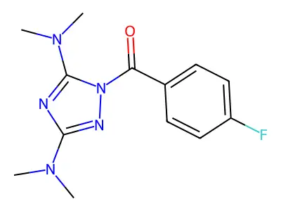 [3,5-bis(dimethylamino)-1H-1,2,4-triazol-1-yl](4-fluorophenyl)methanone structure