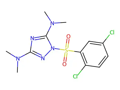 1-((2,5-Dichlorophenyl)sulfonyl)-N3,N3,N5,N5-tetramethyl-1H-1,2,4-triazole-3,5-diamine structure