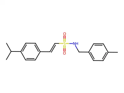 N-[(4-methylphenyl)methyl]-2-(4-propan-2-ylphenyl)ethenesulfonamide structure