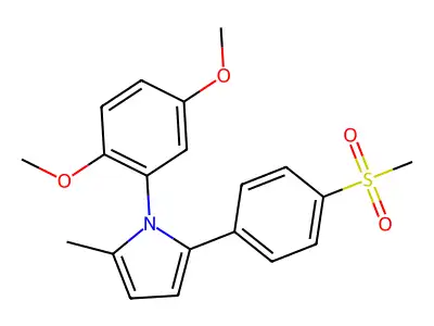 1-(2,5-dimethoxyphenyl)-2-methyl-5-[4-(methylsulfonyl)phenyl]-1H-pyrrole structure