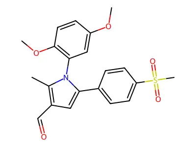 1-(2,5-dimethoxyphenyl)-2-methyl-5-[4-(methylsulfonyl)phenyl]-1H-pyrrole-3-carbaldehyde structure