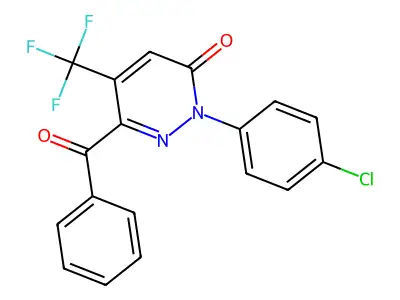6-benzoyl-2-(4-chlorophenyl)-5-(trifluoromethyl)-3(2H)-pyridazinone structure