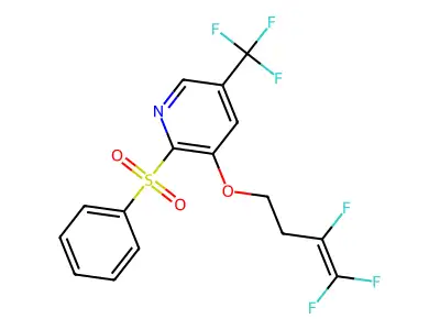 2-(Benzenesulfonyl)-3-(3,4,4-trifluorobut-3-enoxy)-5-(trifluoromethyl)pyridine structure