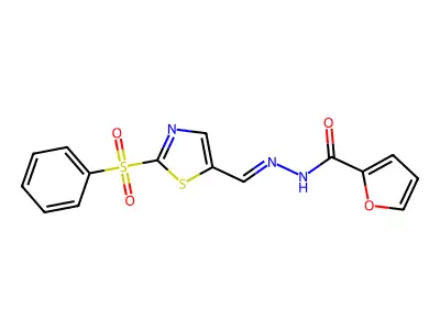 N'-{(E)-[2-(phenylsulfonyl)-1,3-thiazol-5-yl]methylidene}-2-furohydrazide structure