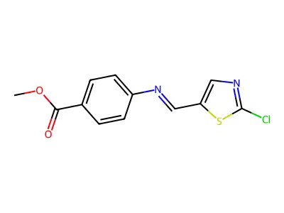 methyl 4-{[(E)-(2-chloro-1,3-thiazol-5-yl)methylidene]amino}benzenecarboxylate structure