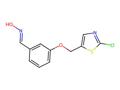 N-[[3-[(2-chloro-1,3-thiazol-5-yl)methoxy]phenyl]methylidene]hydroxylamine structure