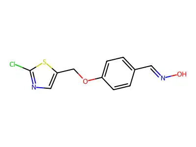 N-[[4-[(2-chloro-1,3-thiazol-5-yl)methoxy]phenyl]methylidene]hydroxylamine structure