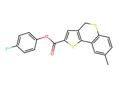 4-fluorophenyl 8-methyl-4H-thieno[3,2-c]thiochromene-2-carboxylate structure