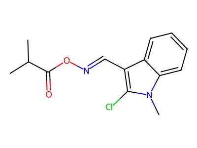 [(2-Chloro-1-methylindol-3-yl)methylideneamino] 2-methylpropanoate structure