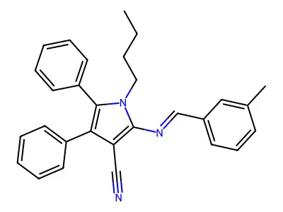 1-Butyl-2-[(3-methylphenyl)methylideneamino]-4,5-diphenylpyrrole-3-carbonitrile structure
