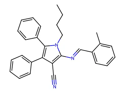1-Butyl-2-[(2-methylphenyl)methylideneamino]-4,5-diphenylpyrrole-3-carbonitrile structure