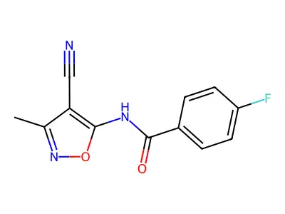 N-(4-cyano-3-methyl-5-isoxazolyl)-4-fluorobenzenecarboxamide structure
