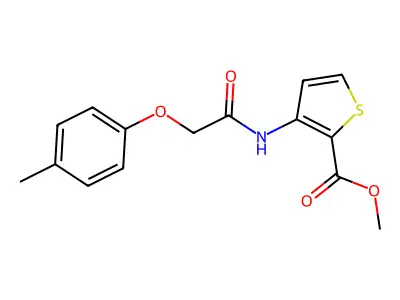 Methyl 3-{[2-(4-methylphenoxy)acetyl]amino}-2-thiophenecarboxylate structure