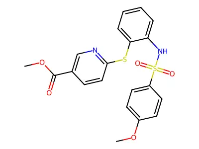 Methyl 6-[(2-{[(4-methoxyphenyl)sulfonyl]amino}phenyl)sulfanyl]nicotinate structure
