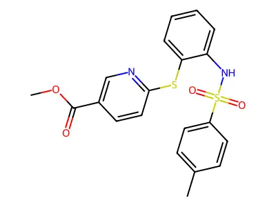 Methyl 6-[(2-{[(4-methylphenyl)sulfonyl]amino}phenyl)sulfanyl]nicotinate structure