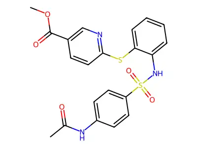 Methyl 6-{[2-({[4-(acetylamino)phenyl]sulfonyl}amino)phenyl]sulfanyl}nicotinate structure