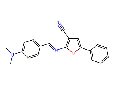 2-[[4-(Dimethylamino)phenyl]methylideneamino]-5-phenylfuran-3-carbonitrile structure
