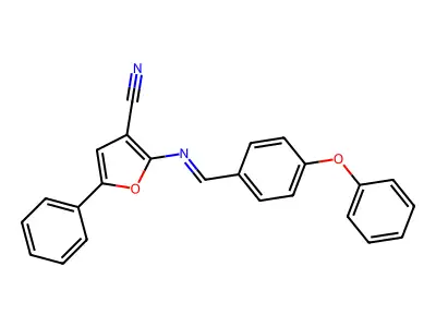 2-[(4-Phenoxyphenyl)methylideneamino]-5-phenylfuran-3-carbonitrile structure