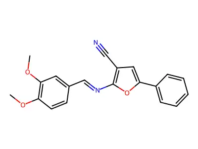 2-[(3,4-Dimethoxyphenyl)methylideneamino]-5-phenylfuran-3-carbonitrile structure