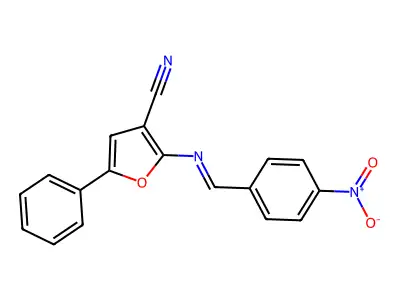 2-[(4-Nitrophenyl)methylideneamino]-5-phenylfuran-3-carbonitrile structure