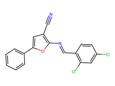 2-[(2,4-Dichlorophenyl)methylideneamino]-5-phenylfuran-3-carbonitrile structure