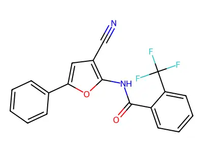 N-(3-cyano-5-phenylfuran-2-yl)-2-(trifluoromethyl)benzamide structure