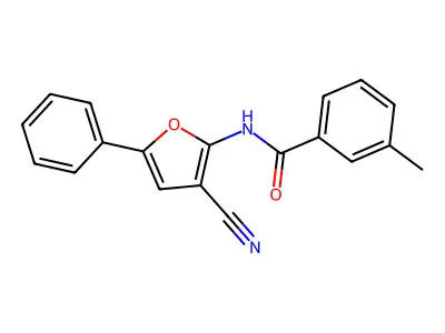 N-(3-cyano-5-phenylfuran-2-yl)-3-methylbenzamide structure