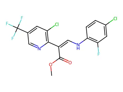 methyl (Z)-3-(4-chloro-2-fluoroanilino)-2-[3-chloro-5-(trifluoromethyl)-2-pyridinyl]-2-propenoate structure