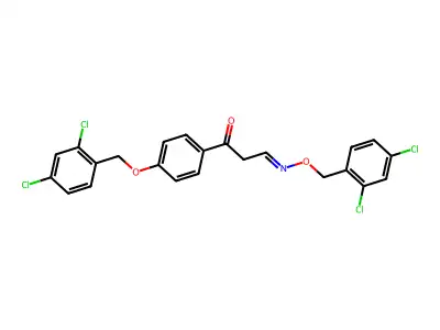 3-[(2,4-dichlorophenyl)methoxyimino]-1-[4-[(2,4-dichlorophenyl)methoxy]phenyl]propan-1-one structure